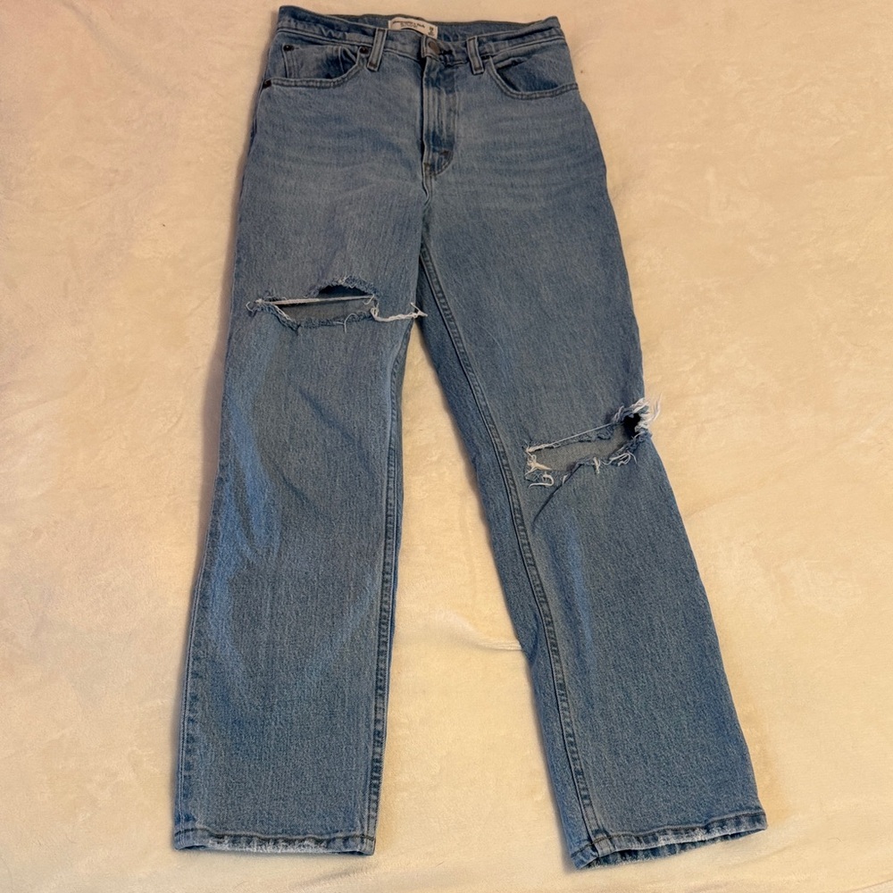 Abercrombie & Fitch Light Blue the 90s straight ultra high rise Jeans 2S